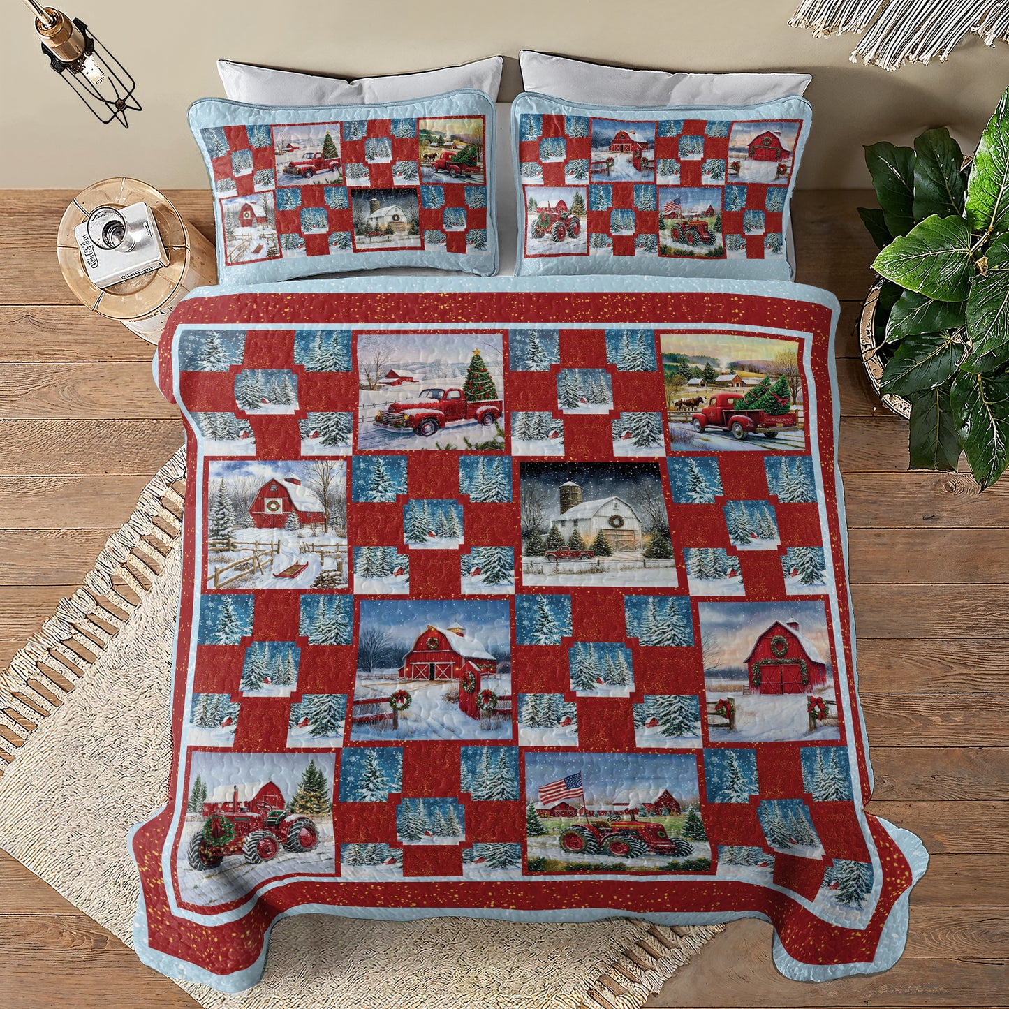Shineful All Season Quilt 3-Piece Set - Farmhouse Holiday Delight