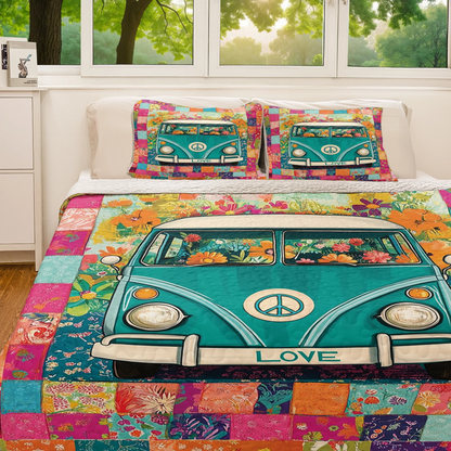 Shineful All Season Quilt 3-Piece Set - Hippie Van Patchwork
