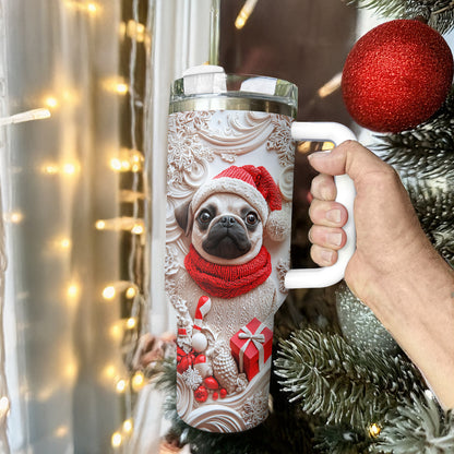 Shineful Glossy Tumbler Christmas Puggy