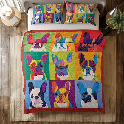 Shineful All Season Quilt 3-Piece Set Vibrant Bulldogs