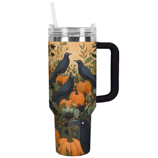 Shineful Tumbler Crow and Pumpkins Halloween