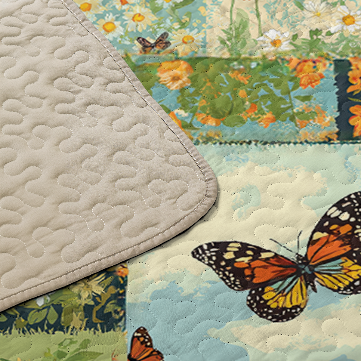 Shineful All Season Quilt 3-Piece Set Butterfly Chase German Shepherd