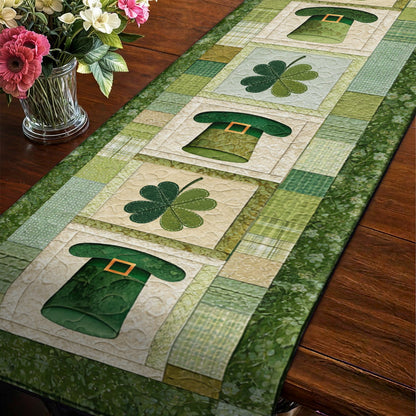 Shineful 2D Flat Print Quilted Table Runner Irish Hearth