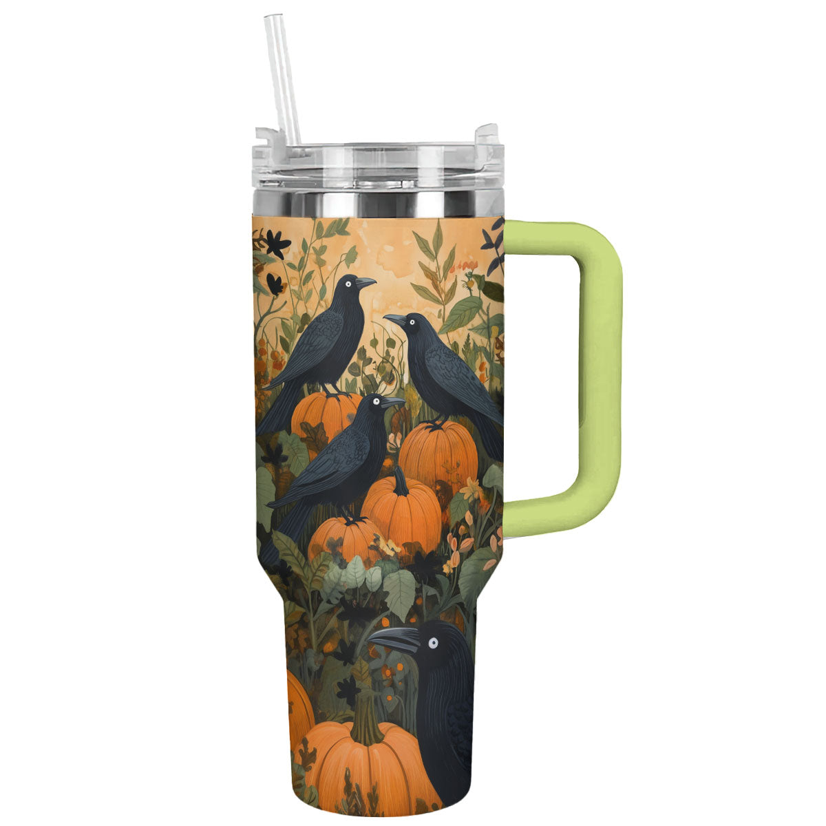Shineful Tumbler Crow and Pumpkins Halloween