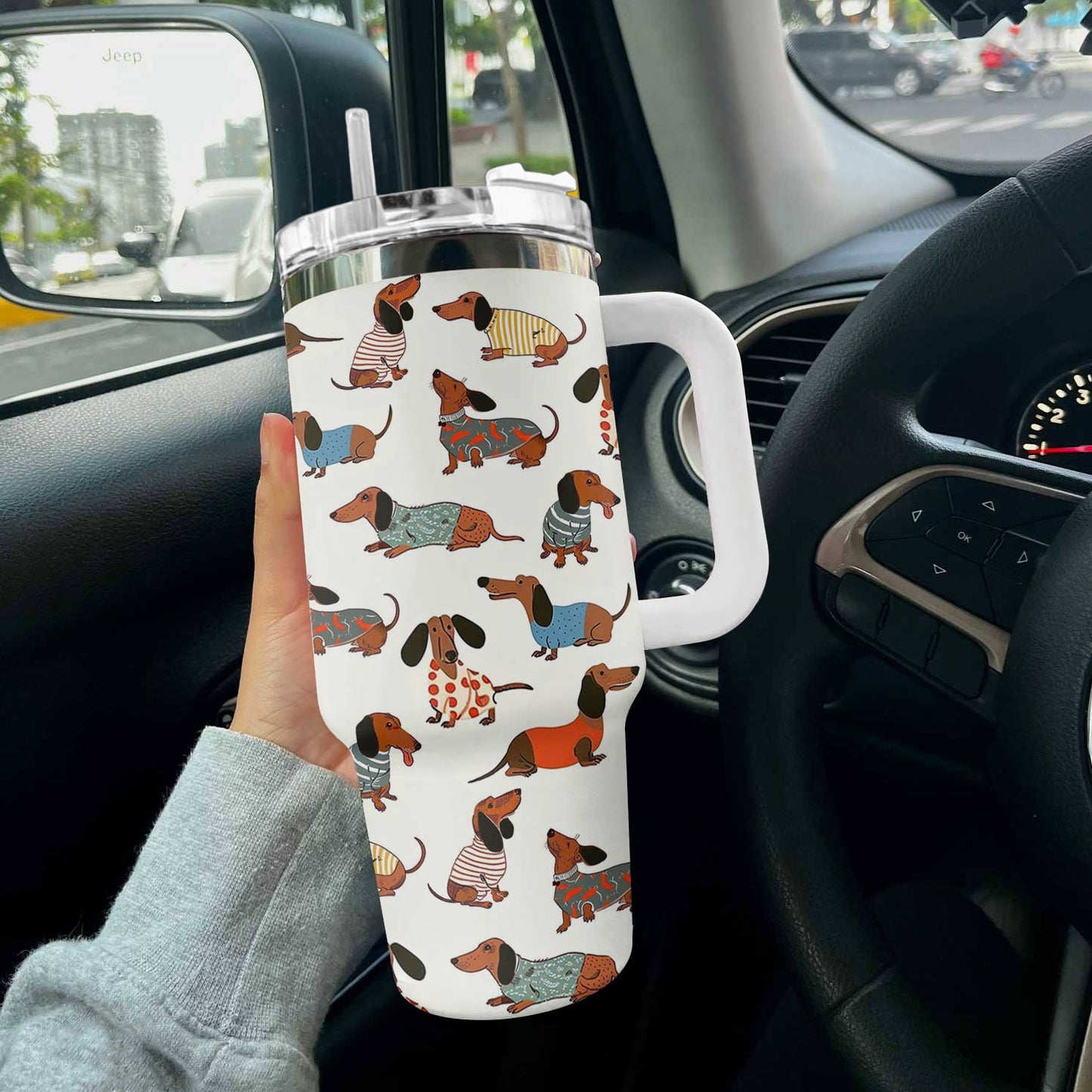 Dachshund Shineful™ Tumbler 40 Oz Joyful Tl10 White 40Oz