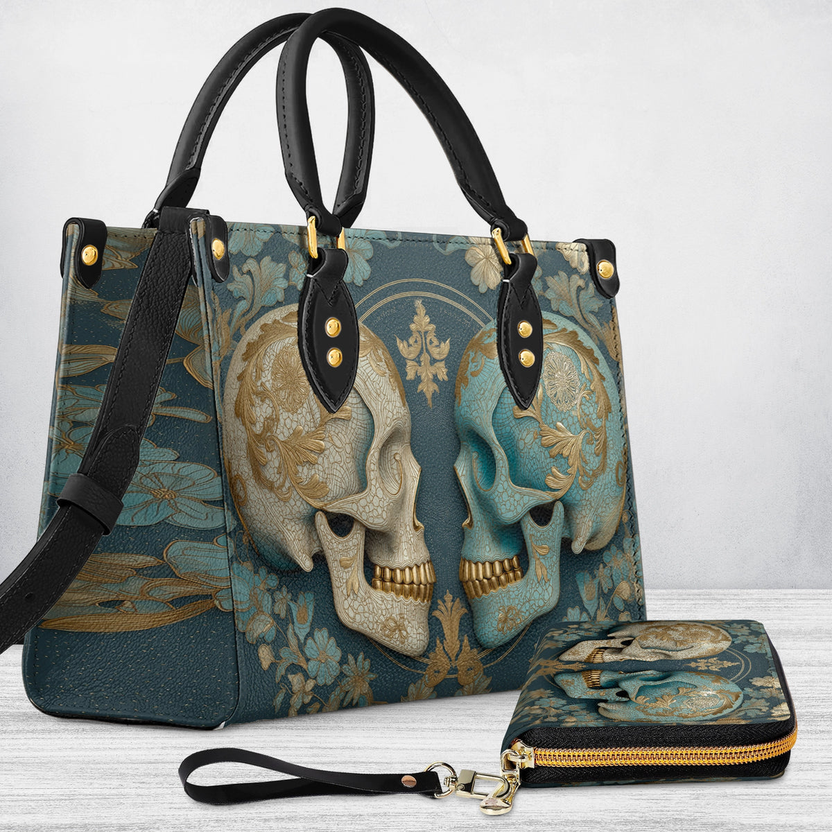Shineful Leather Bag Echoes in Blue & Bone