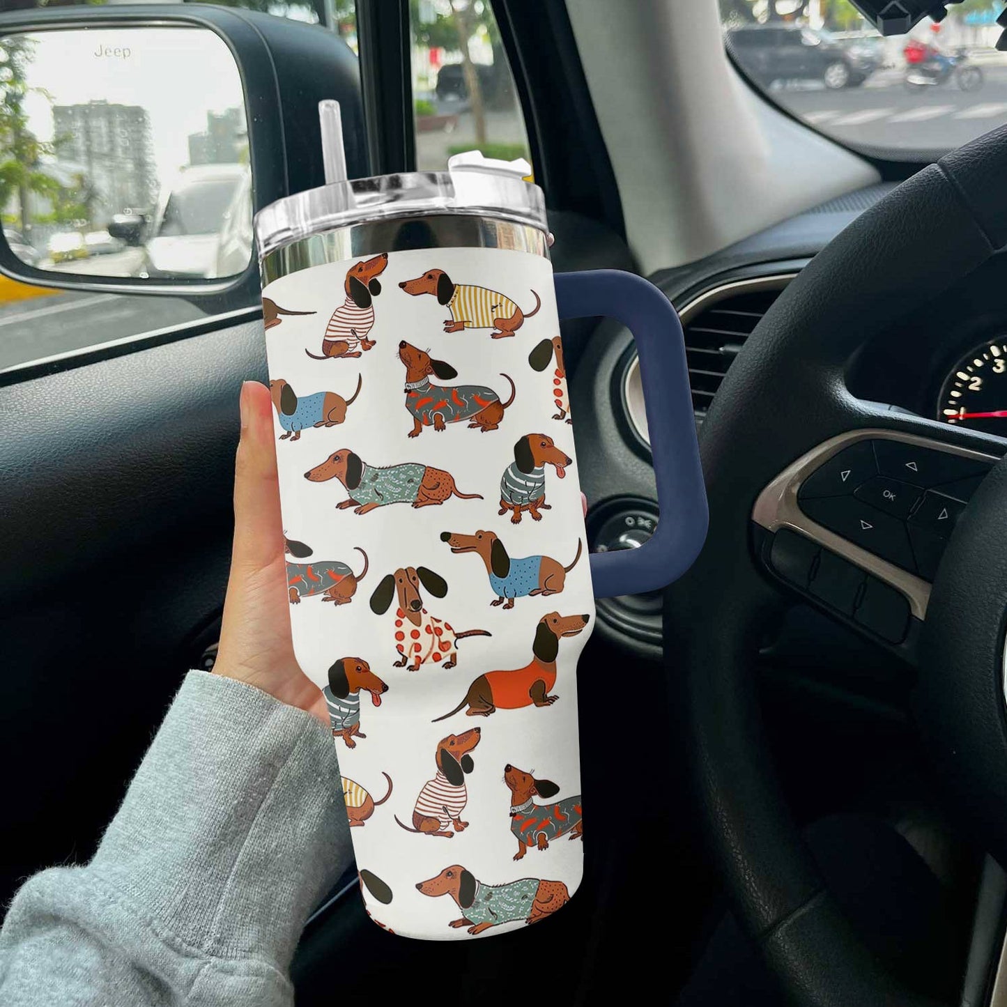 Dachshund Shineful™ Tumbler 40 Oz Joyful Tl10 Denim Blue 40Oz