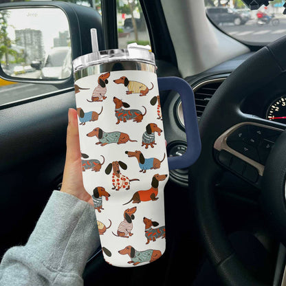 Dachshund Shineful™ Tumbler 40 Oz Joyful Tl10 Denim Blue 40Oz