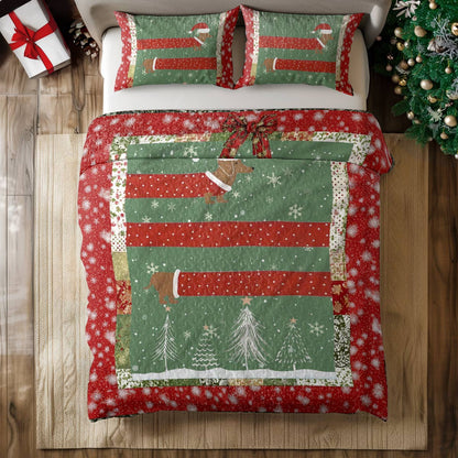 Shineful All Season Quilt 3-Piece Set Dachshund Dasher
