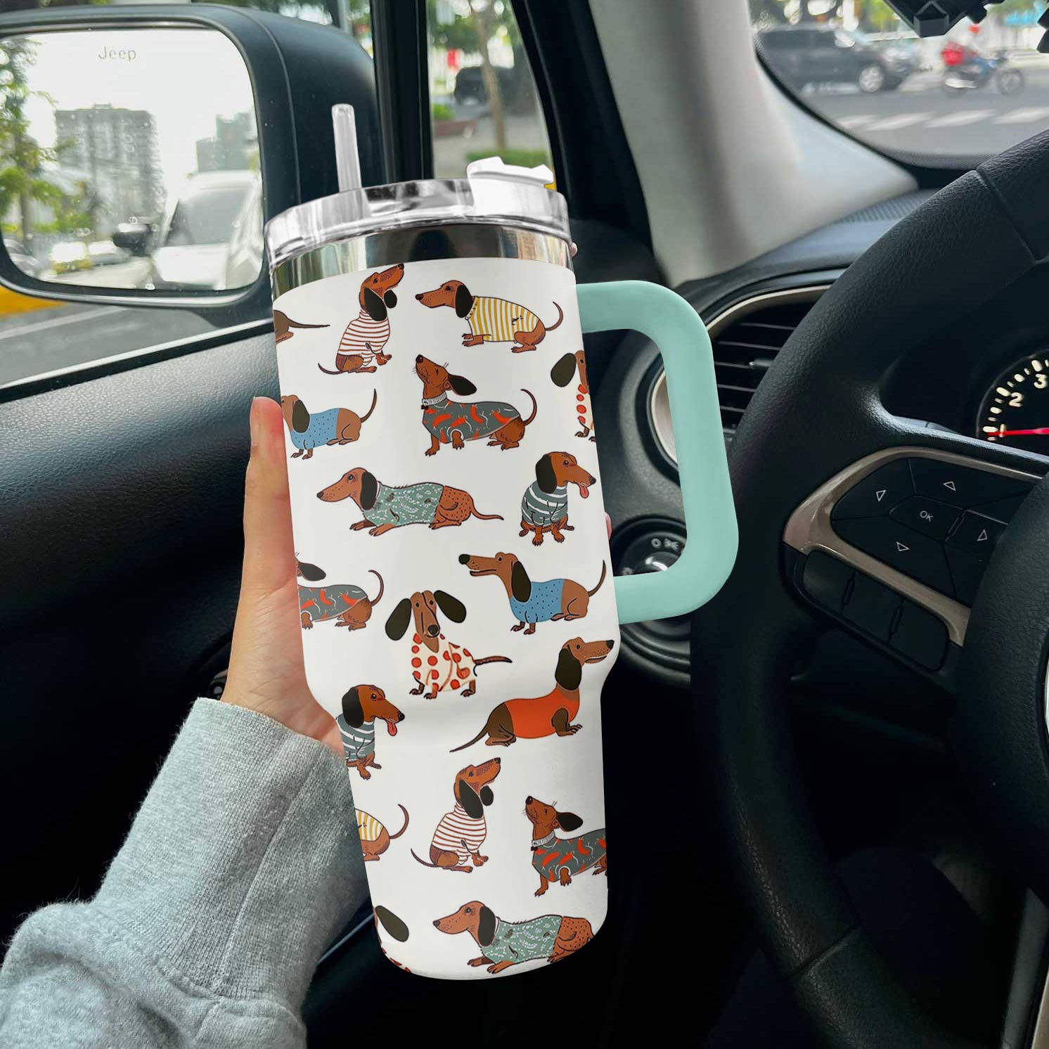 Dachshund Shineful™ Tumbler 40 Oz Joyful Tl10 Light Blue 40Oz
