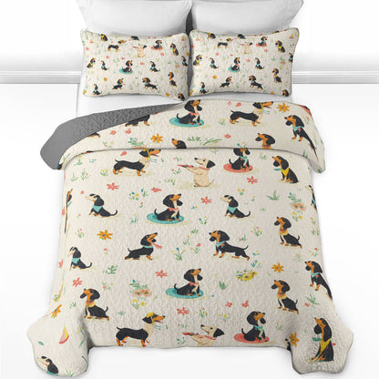 Shineful All Season Quilt 3-Piece Set Wiener Dachshund Wonders