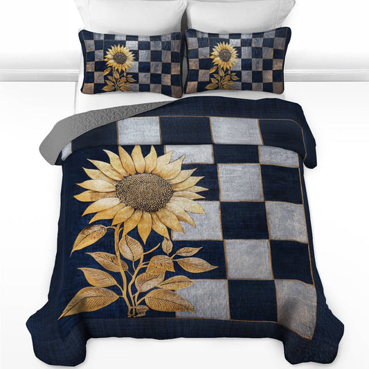 Shineful All Season Quilt 3-Piece Set Sunflower Elegance