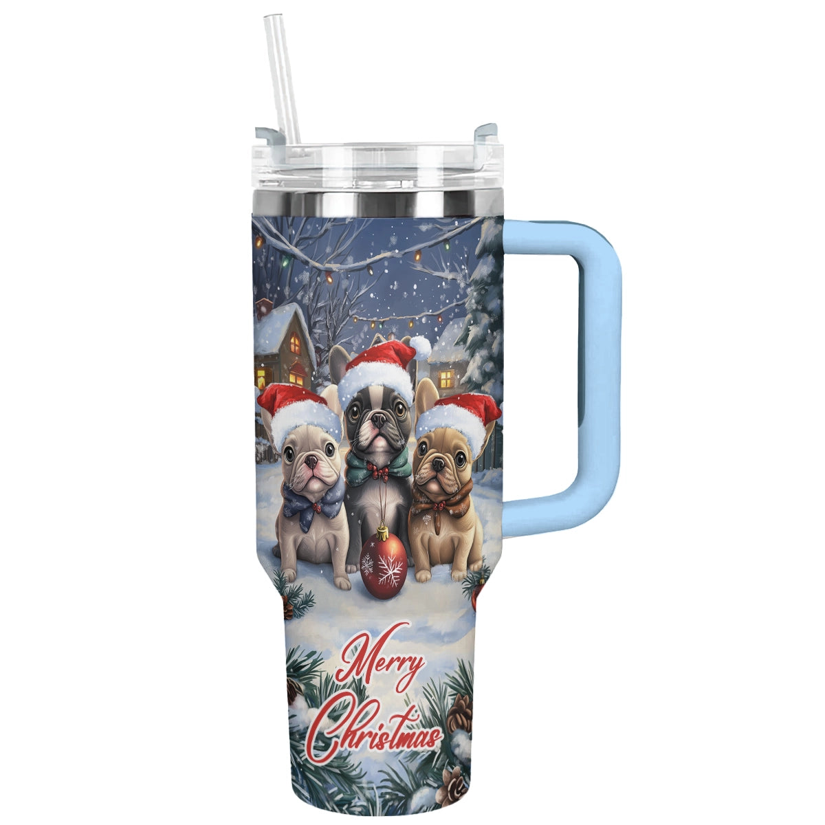 Shineful Tumbler Snowy Frenchie Squad