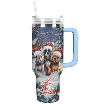 Shineful Tumbler Snowy Frenchie Squad