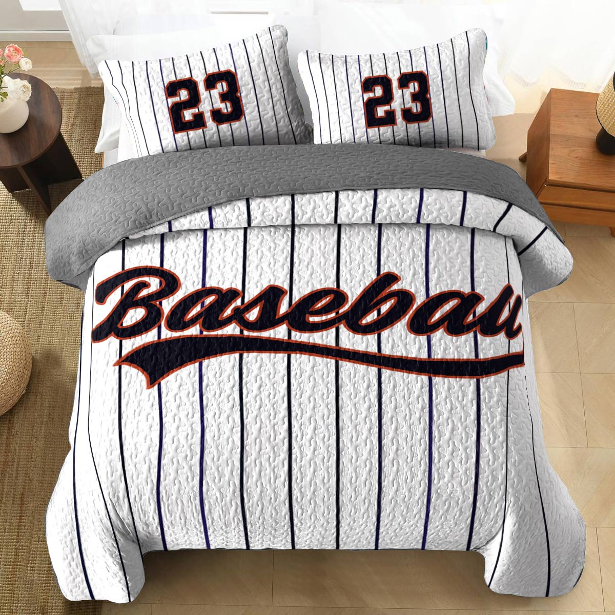 Shineful Personalized All Season Quilt 3-Piece Set Baseball Fever