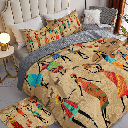 Shineful All Season Quilt 3-Piece Set African Rhythm