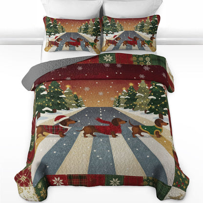 Shineful Quilt 3-Piece Set Winter Wiener Wonderland