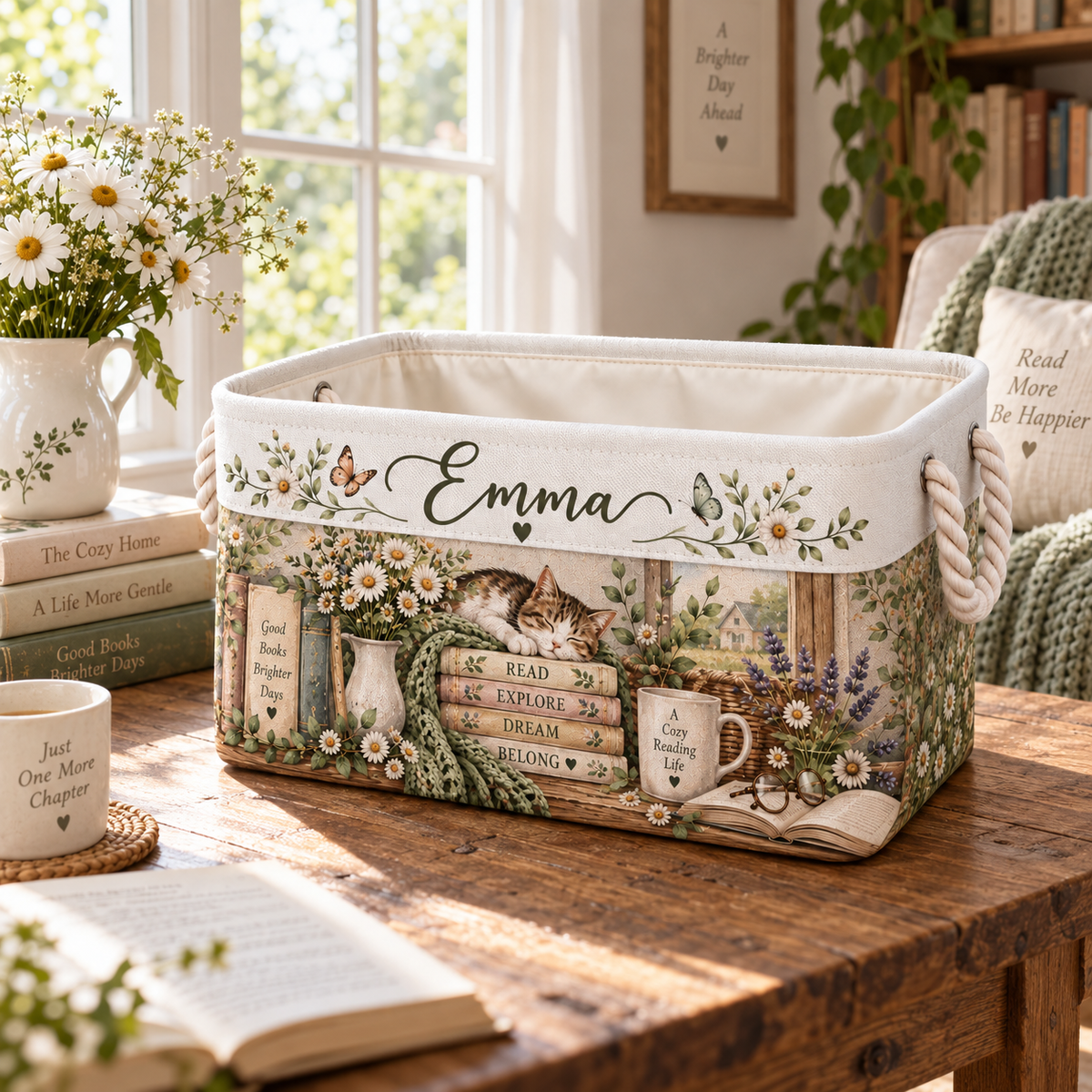 Shineful Cozy Reading Nook Book Basket