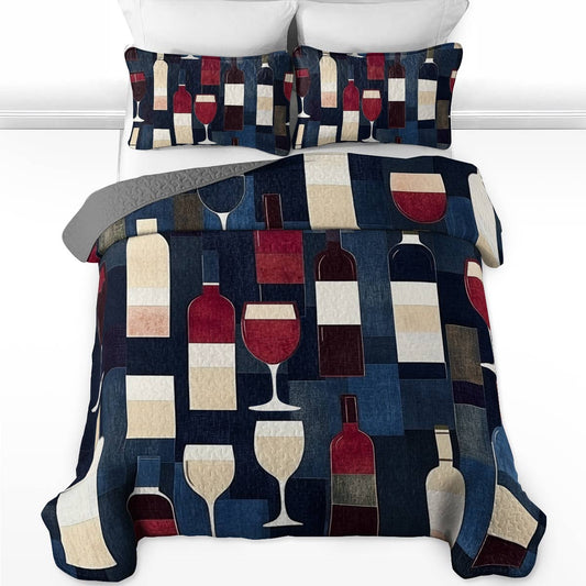 Shineful All Season Quilt 3-Piece Set Bewitching Wine