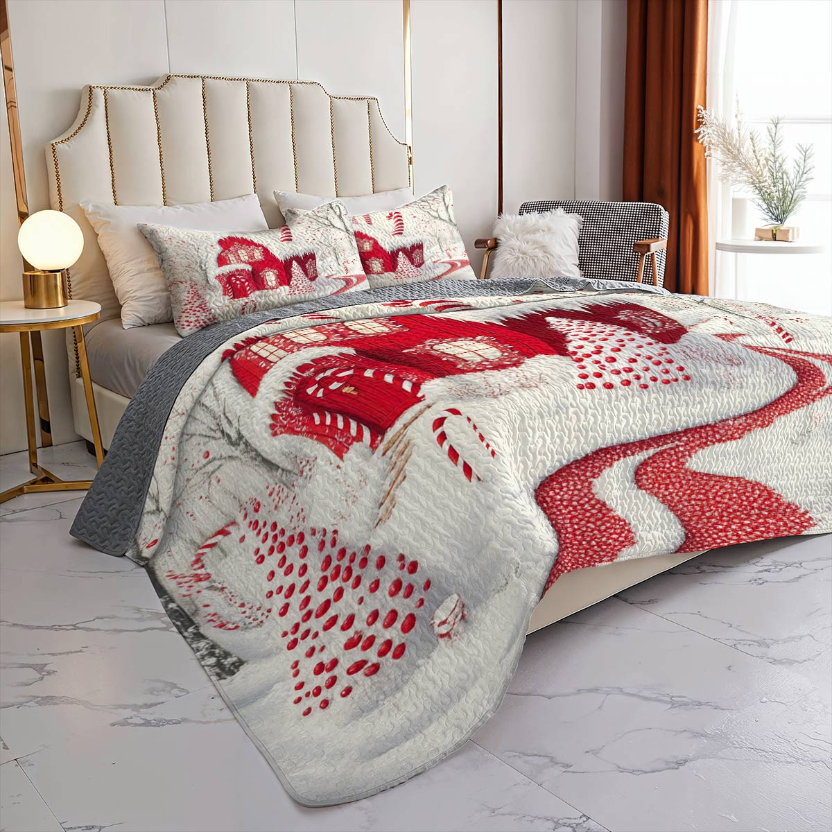 Shineful All Season Quilt 3-Piece Set Gentle Red House