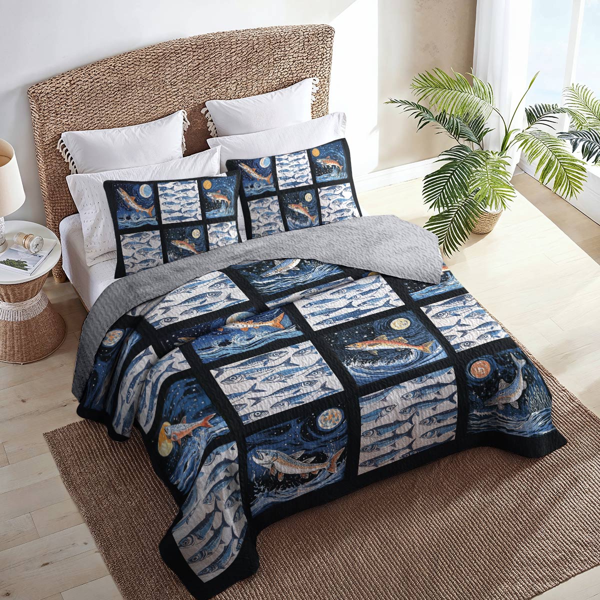 Shineful All Season Quilt 3-Piece Set Night Swim