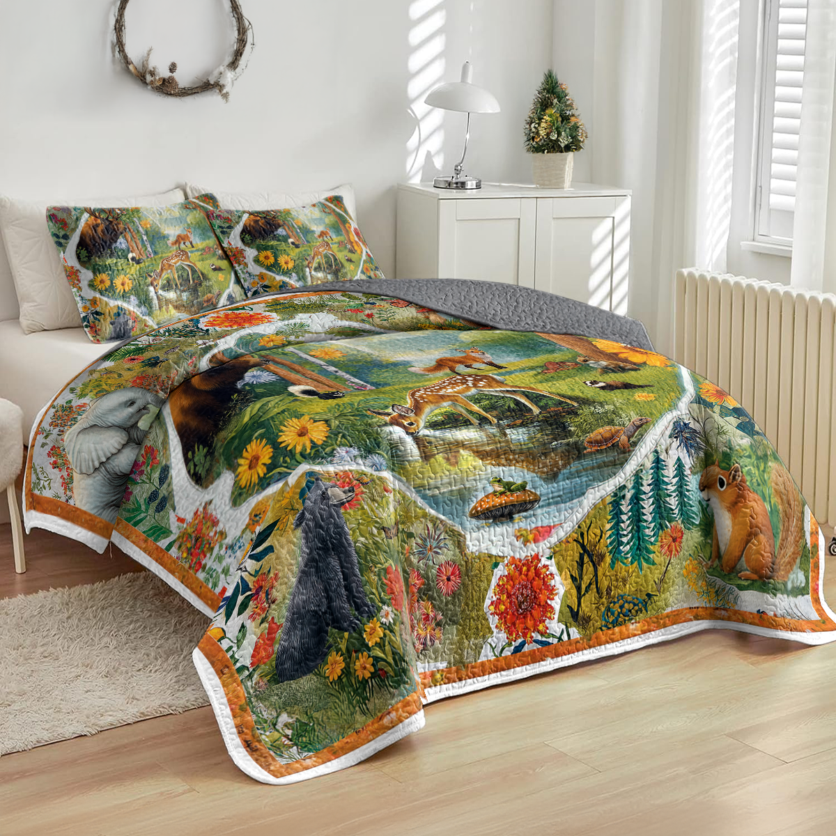 Shineful All Season Quilt 3-Piece Set Enchanted Woodland Senerity