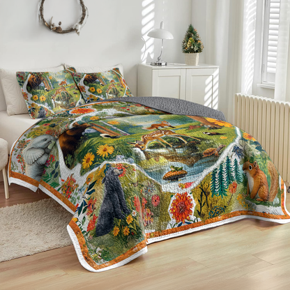 Shineful All Season Quilt 3-Piece Set Enchanted Woodland Senerity