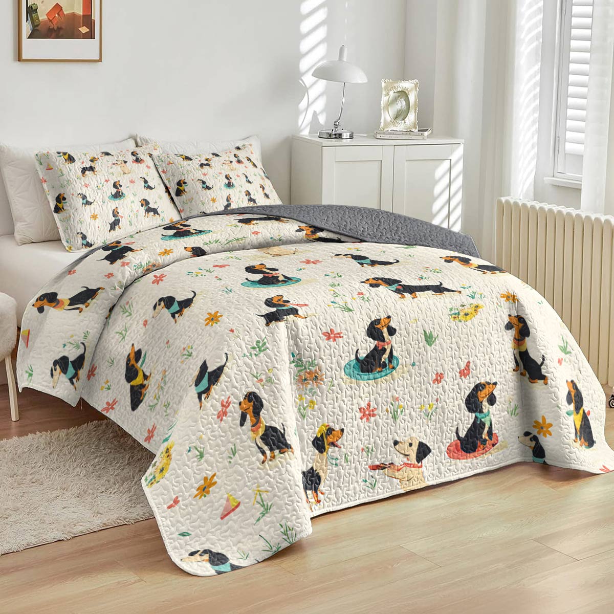 Shineful All Season Quilt 3-Piece Set Wiener Dachshund Wonders