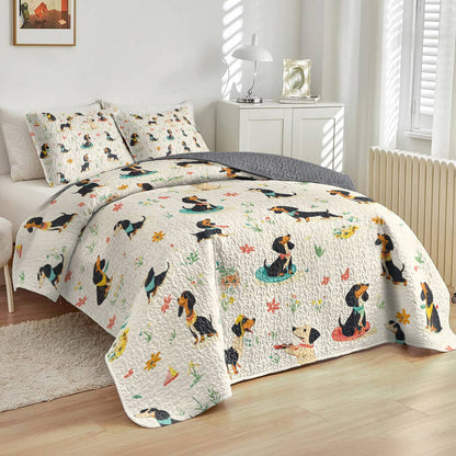 Shineful All Season Quilt 3-Piece Set Wiener Dachshund Wonders
