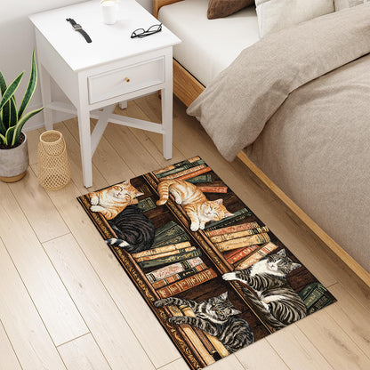 Shineful Ultra-Thin Non Skid Floor Mat, Kitchen Rugs Nook Cats Reading