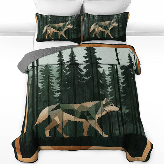 Shineful All Season Quilt 3-Piece Set - Wolf Wilderness