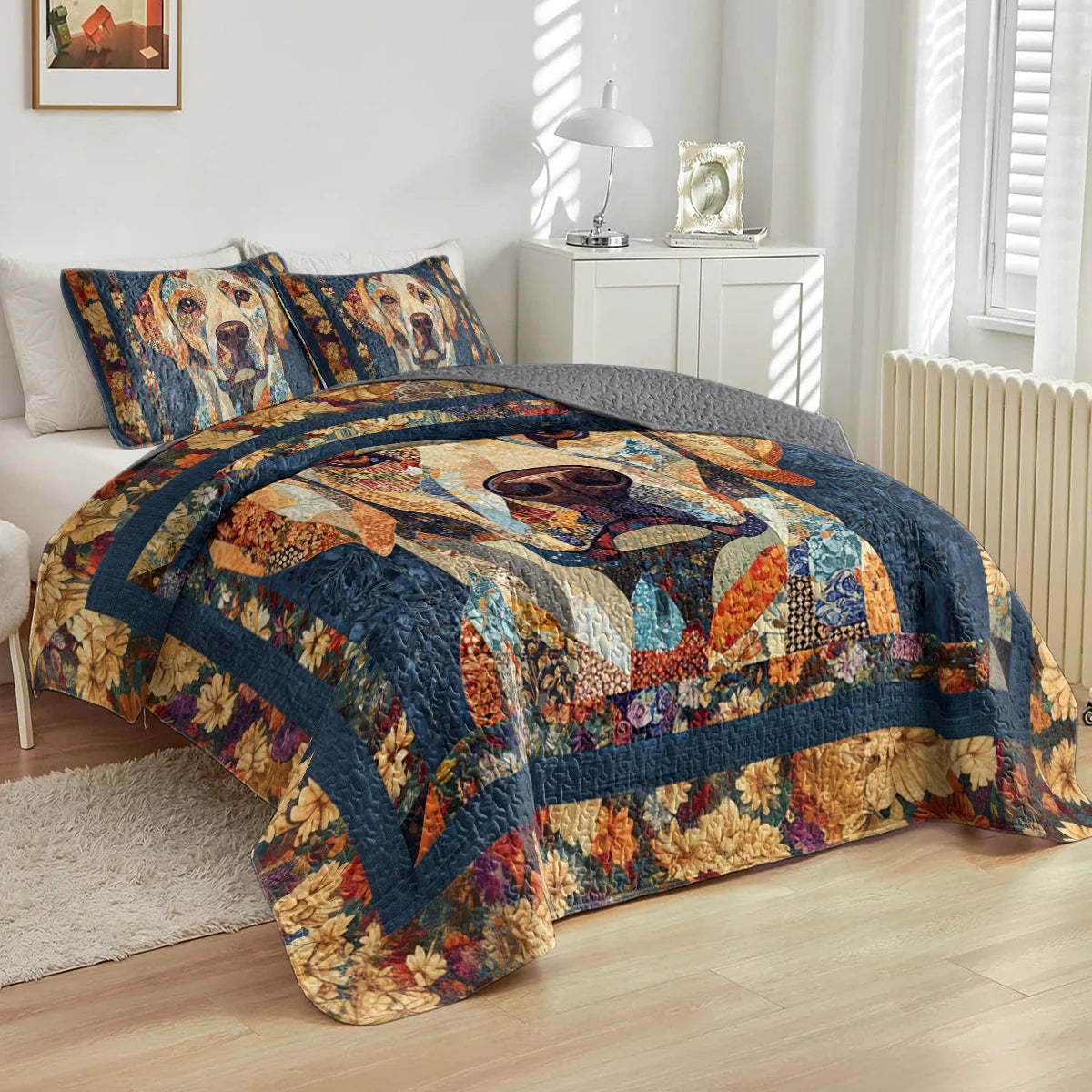 Shineful All Season Quilt 3-Piece Set Loyal Companion Labrador
