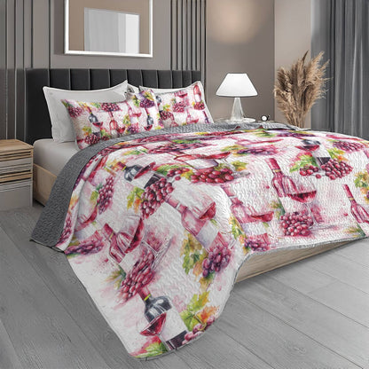 Shineful All Season Quilt 3-Piece Set Grape & Wine Bliss