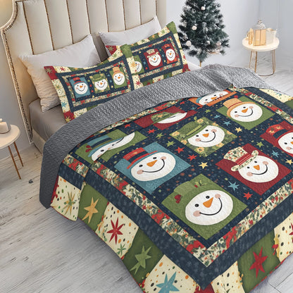 Shineful All Season Quilt 3-Piece Set Christmas Frosty Friends