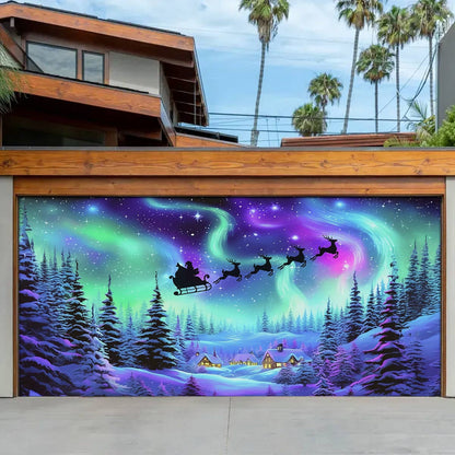 Shineful Garage Door Banner Decoration Aurora's Holiday Journey