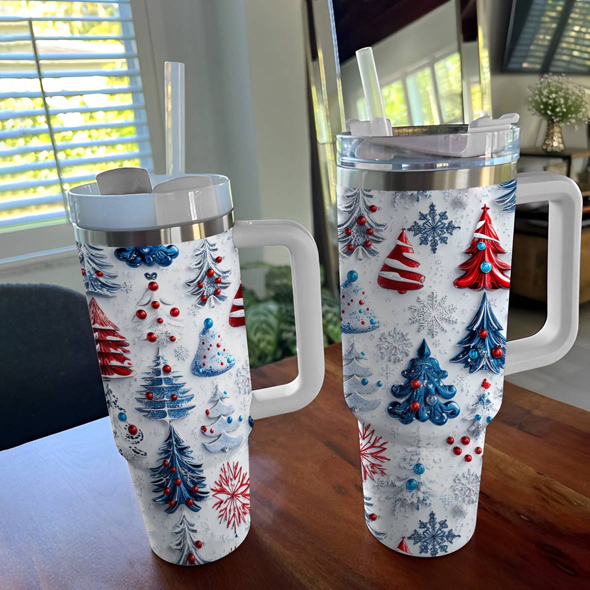 Shineful Glossy Tumbler Pretty Christmas Trees