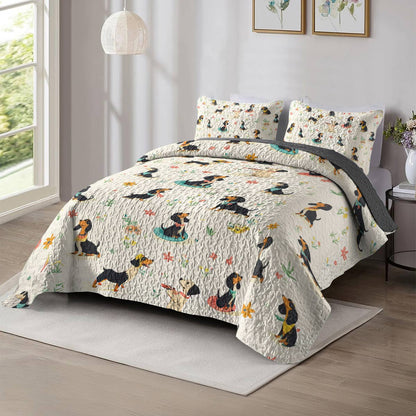 Shineful All Season Quilt 3-Piece Set Wiener Dachshund Wonders