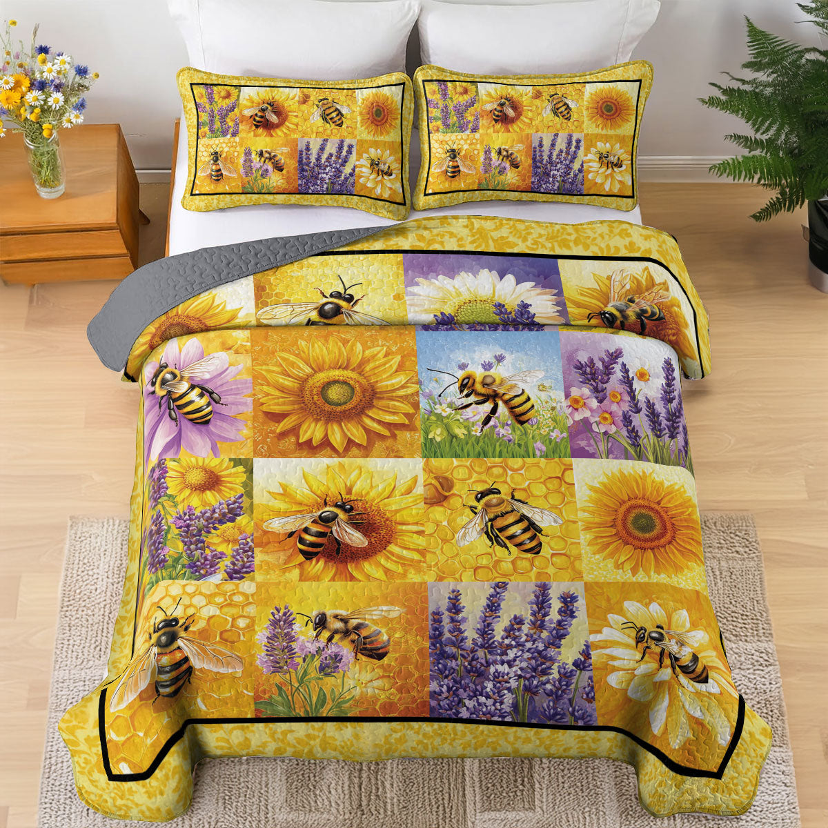Shineful All Season Quilt 3-Piece Set Bee Sweet