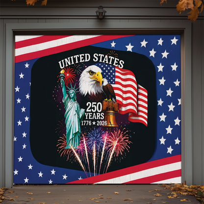 Shineful Garage Door Banner Decoration Let Freedom Rise United States