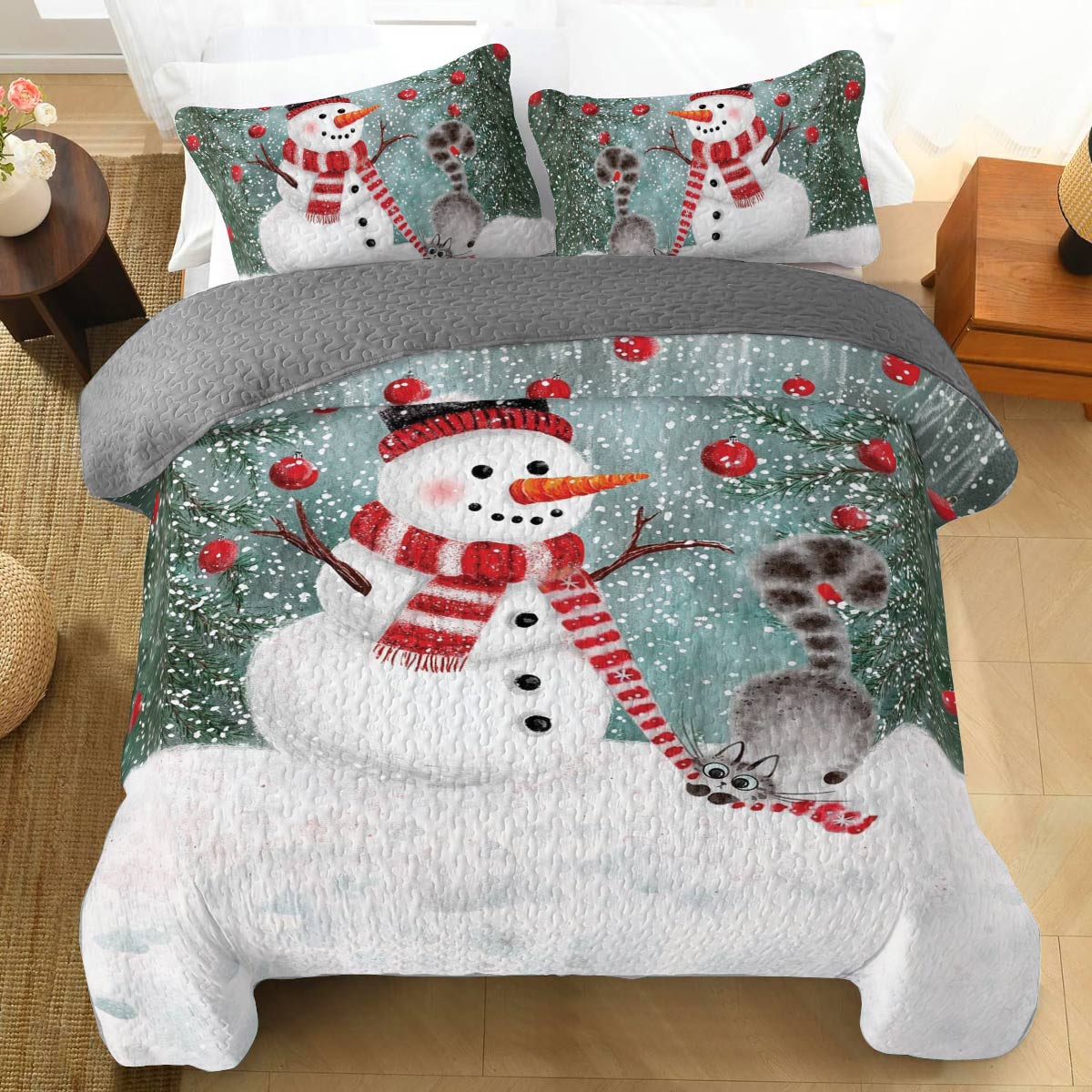 Shineful All Season Quilt 3-Piece Set Snowy Friends