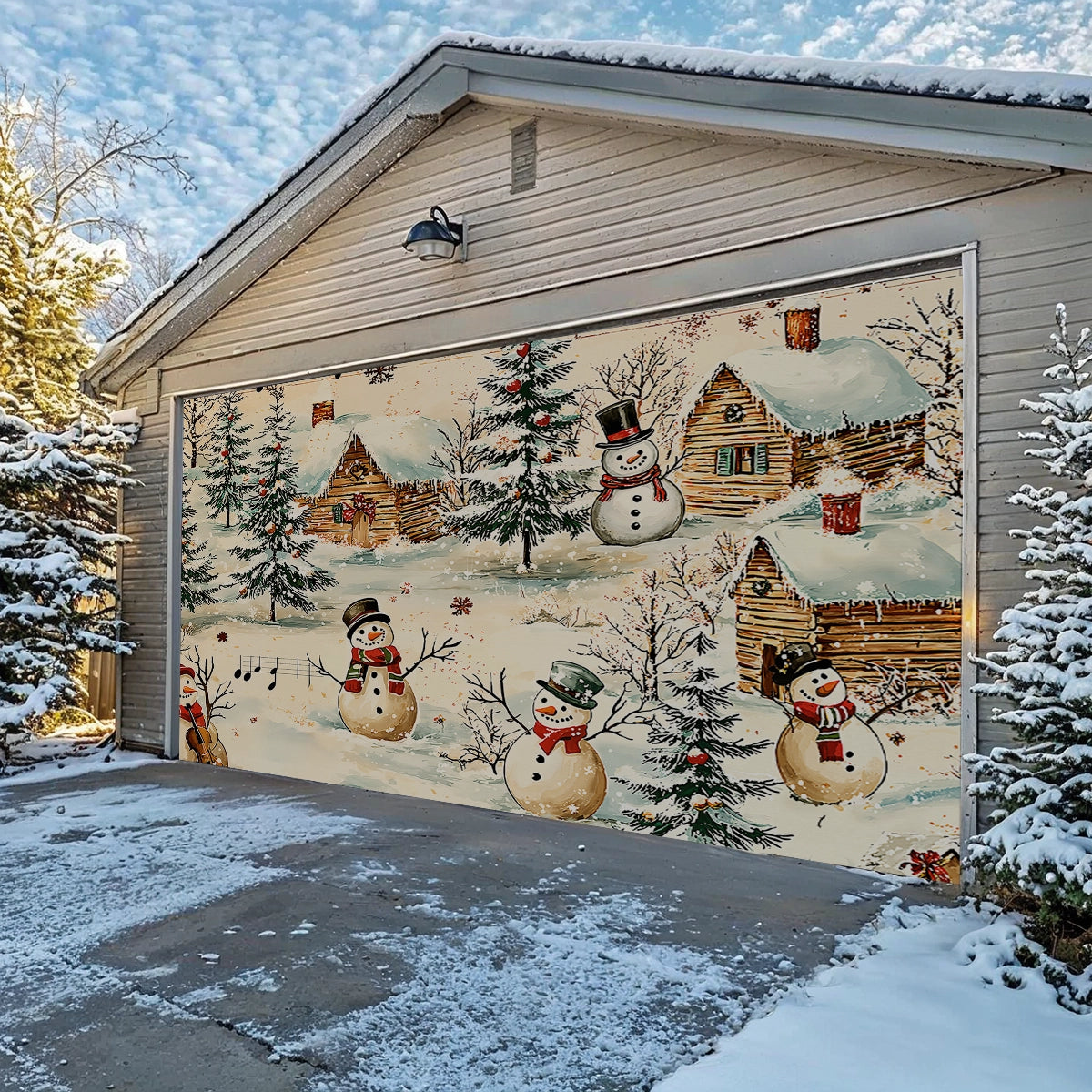 Shineful Garage Door Banner Decoration - Snow Melody