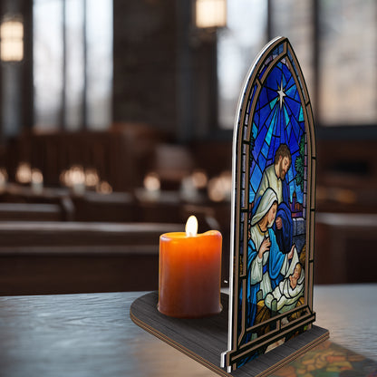 Shineful Suncatcher Candle Holder Holy Family Light