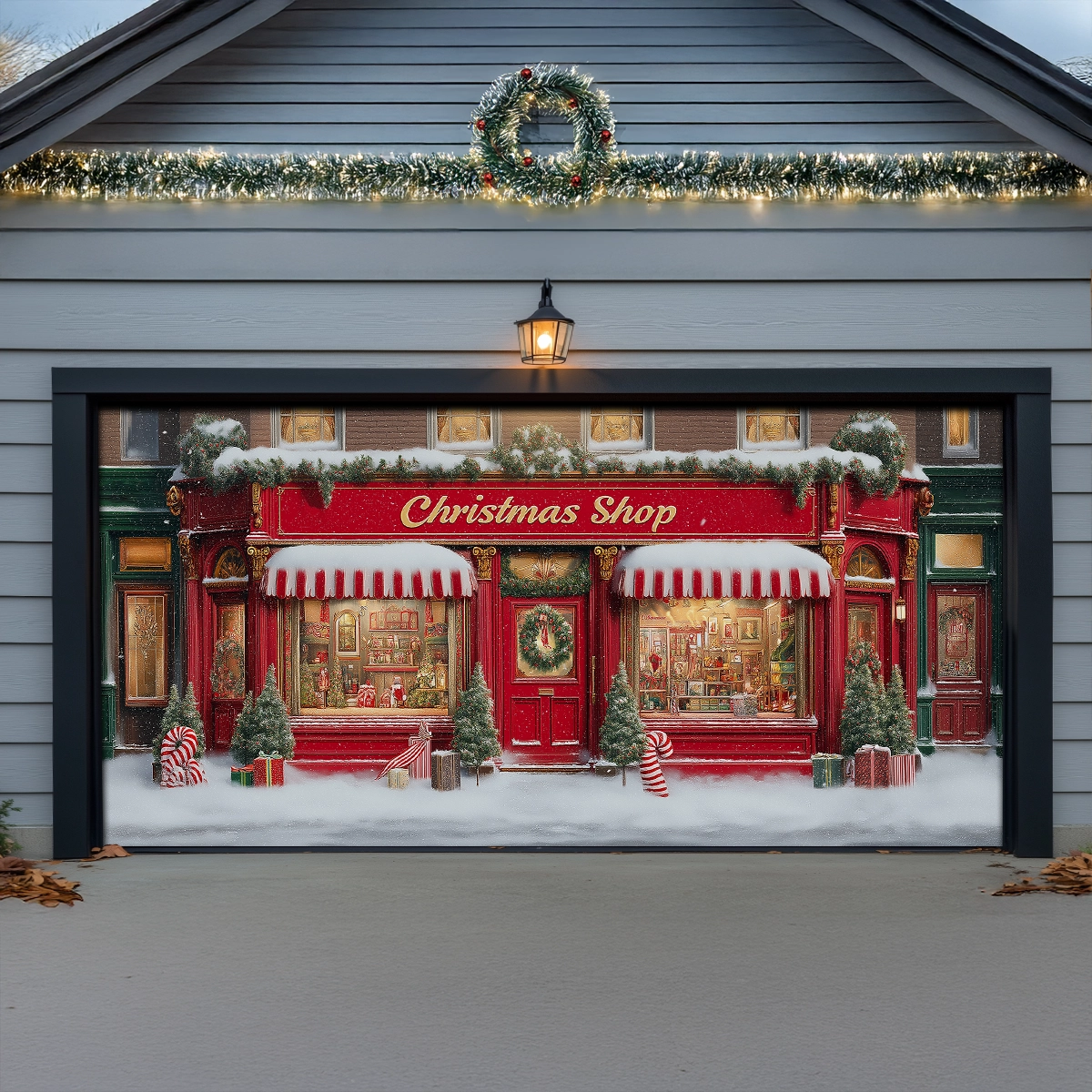 Shineful Garage Door Banner Decoration Christmas Shoppe Wonderland