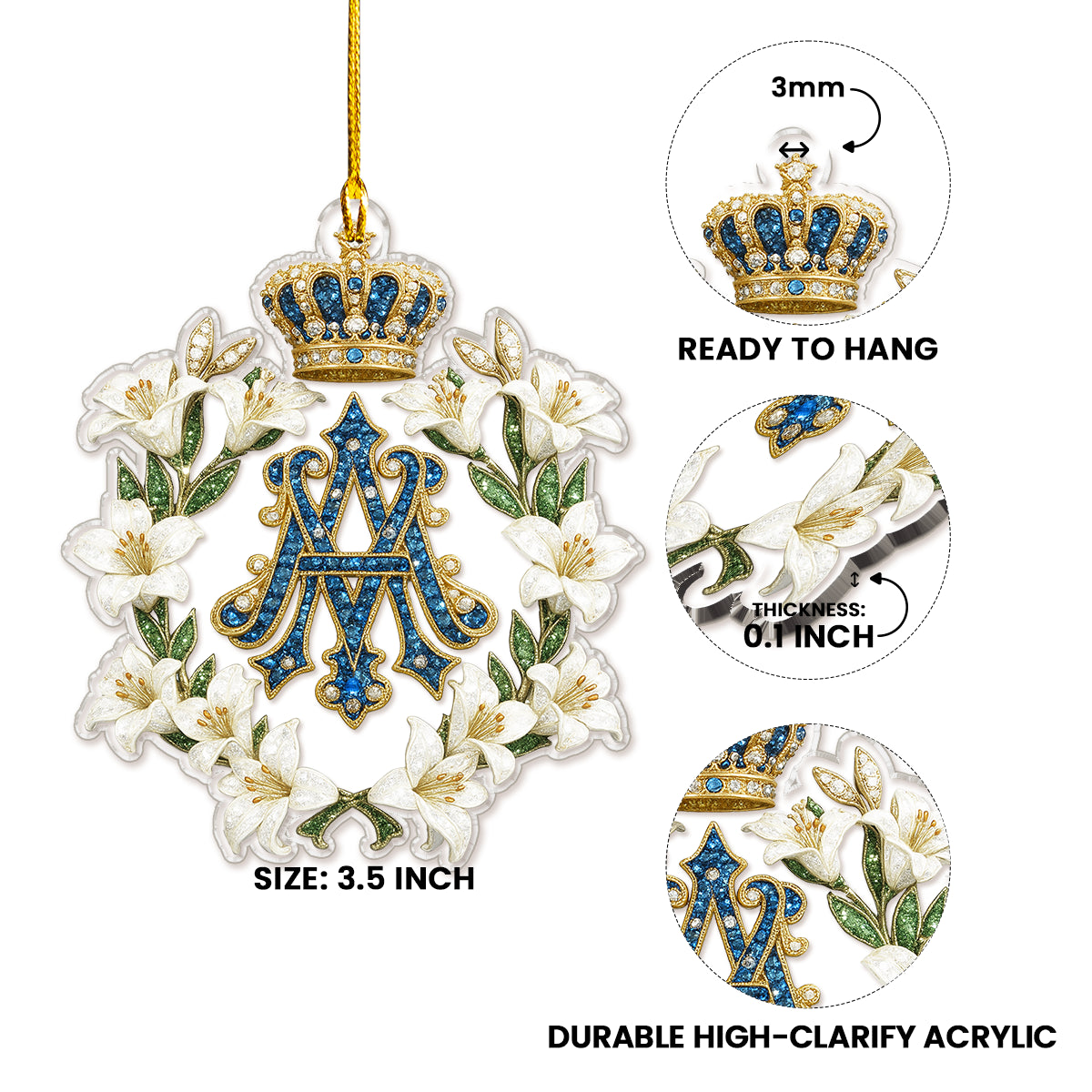 Shineful 2D Acrylic Ornament Sacred Crown Of Grace