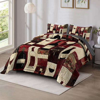 Shineful All Season Quilt 3-Piece Set Angelic Wine