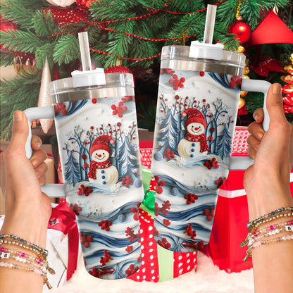 Shineful Glossy Tumbler Snowman Christmas