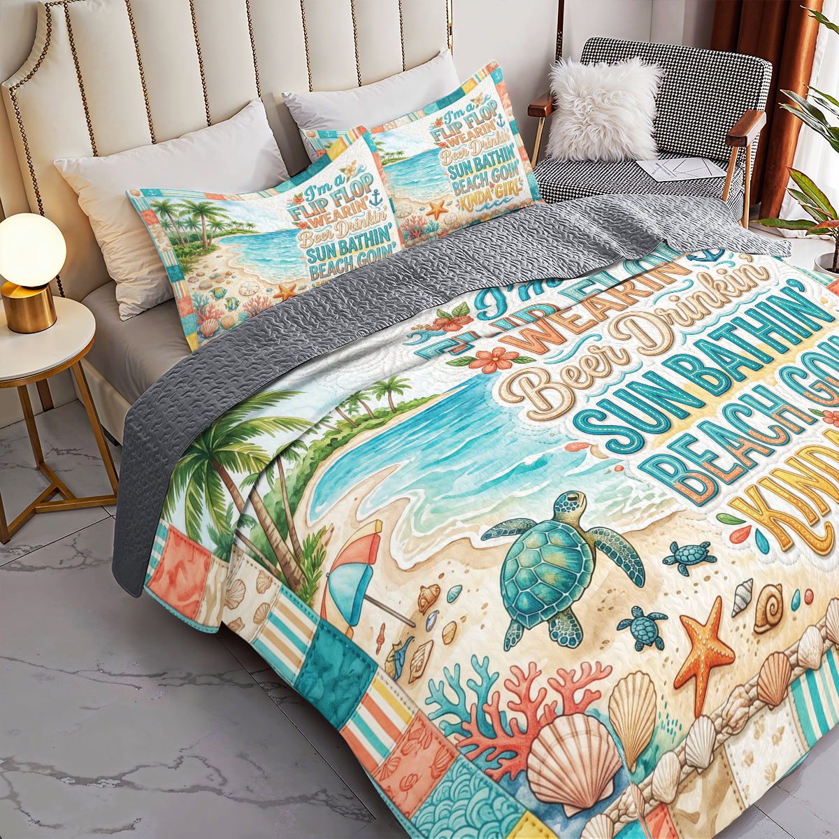 Shineful All Season Quilt 3-Piece Set Sunny Tide