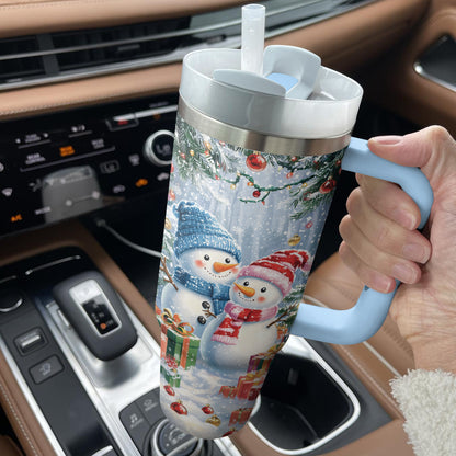 Shineful Tumbler Frosty Snowman Couple