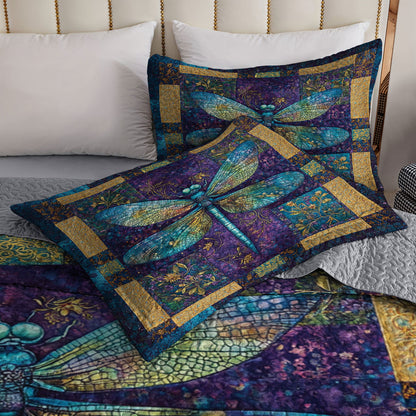 Shineful All Season Quilt 3-Piece Set Pretty Dragonfly