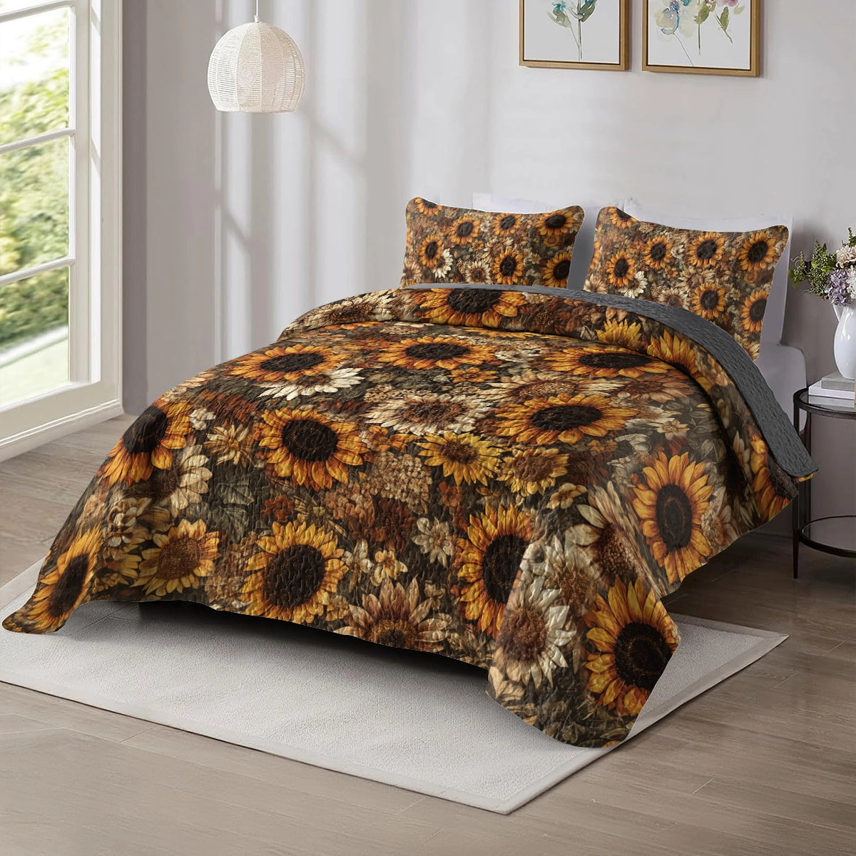 Shineful All Season Quilt 3-Piece Set - Sunflower Glow